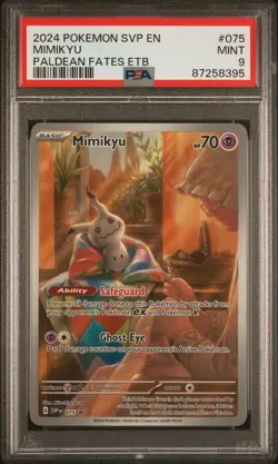 2024 Pokemon MIMIKYU 075 Paldean Fates Promo PSA 9 - Image 1