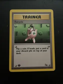 Vintage Trainer: Recycle 1st Edition Pokemon TCG Fossil 61 LP - Image 1