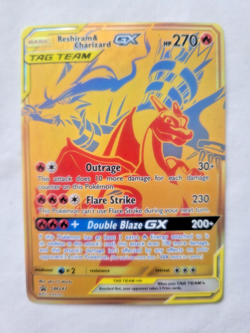 Pokemon Full Art/Illustration Reshiram Charizard GX Tag Team Holo (SM247) LP+ - Image 2