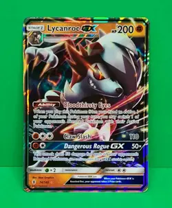 Pokemon TCG Lycanroc GX SM Guardians Rising 74/145 Holo Ultra Rare - Image 1