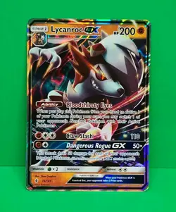 Pokemon TCG Lycanroc GX SM Guardians Rising 74/145 Holo Ultra Rare - Image 2