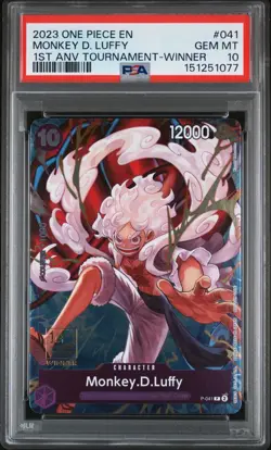 One Piece Monkey D. Luffy 1st Anniversary ANV Tournament Winner Promo PSA 10 - Image 1