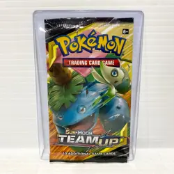 Pokemon TCG Sun & Moon Team Up EMPTY Booster Pack - NO CARDS - Venusaur Celebi - Image 1