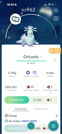 Pokemon Go (Stage 38) Shiny Oricorio ( 51 Shinys) - Image 2