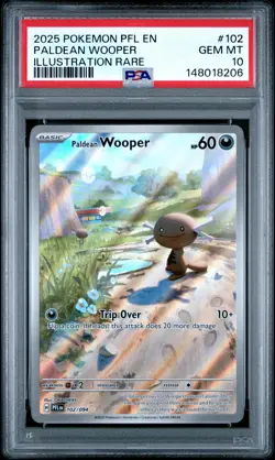 2025 POKEMON PFL EN-PHANTASMAL FLAMES ILLUSTRATION RARE PALDEAN WOOPER PSA 10 - Image 1