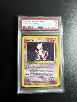 Pokemon Mewtwo Base Set Unlimited Holo Rare #10 PSA 5 - Image 1