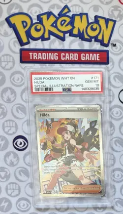 🔥2025 Pokemon Wht En-White Flare #171 Hilda Special Illustration Rare PSA 10🔥 - Image 1