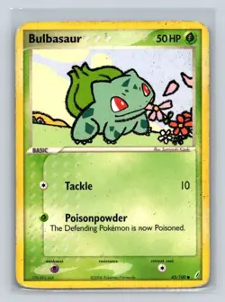 2006 Pokemon TCG Bulbasaur 45/100 EX Crystal Guardians Non Holo Common used - Image 1