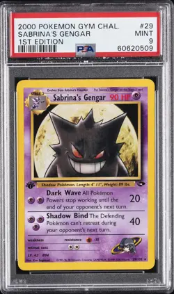 2000 POKEMON GYM CHALLENGE 1ST ED #29 SABRINA'S GENGAR PSA 9 - Image 1