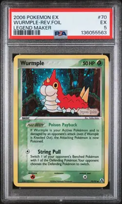 2006 POKEMON EX LEGEND MAKER #70 WURMPLE-REVERSE FOIL PSA 5 - Image 1