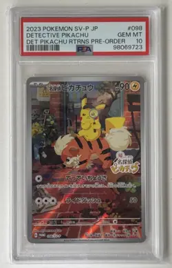 Detective Pikachu 098/SV-P Pokemon Pre-Order Promo Japanese JP -GEM MINT PSA 10 - Image 1