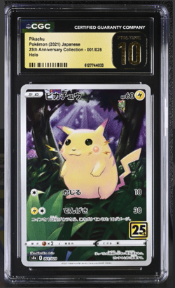 2021 Pikachu 001/028 25th Anniversary Set Pokemon Card Japanese CGC 10 Pristine - Image 1