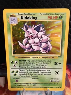 1999 Pokemon Base Set Nidoking Holo 11/102 NM WOTC Vintage Rare - Image 1