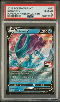 2022-2023 POKEMON PLAY! POKEMON PRIZE PACK #031 SUICUNE V PSA 10 - Image 1