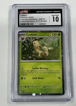 2025 Pokemon Prismatic Evolutions #005/131 Leafeon Costco Exclusive CGC 10 - Image 1