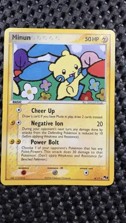 MINUN POP Series 3 Set POKEMON Holo 2006 Trading Card 4/17 TCG - Image 2