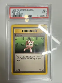 1999 Pokemon Fossil 1st Edition Recycle 61/62 PSA 9 Mint 61/62 - Image 1