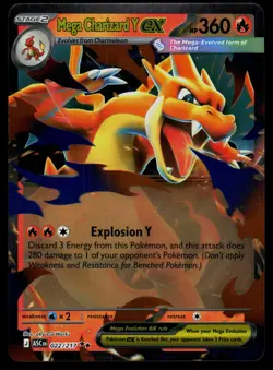 Mega Charizard Y ex 022/217 ME: Ascended Heroes Double Rare Pokemon - Image 1