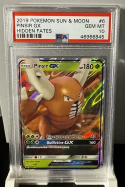 Pokemon Pinsir GX 6/68 Hidden Fates Full Art Ultra Rare Holo PSA 10 GEM MT - Image 1