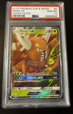 Pokemon Pinsir GX 6/68 Hidden Fates Full Art Ultra Rare Holo PSA 10 GEM MT - Image 3