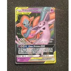 Pokemon TCG Espeon & Deoxys GX 72/236 Sm-Unified Minds Ultra Rare Holo ENG 260HP - Image 1