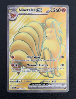 Pokemon 151 ENGLISH - NINETALES EX - ULTRA RARE FULL ART - 186/165 - NM - Image 1