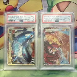 2010 Pokemon HG & SS Undaunted Kyogre & Groudon LEGEND SET 87 & 88 PSA 8 - Image 1