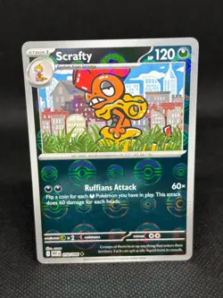 Pokemon Scrafty (Poke Ball Pattern) Uncommon Holo SV: White Flare 058/086 NM - Image 1