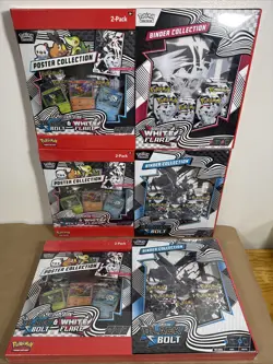 Sams Club's Pokemon Black Bolt & White Flare Poster Binder Booster Box Lot Of 3 - Image 1