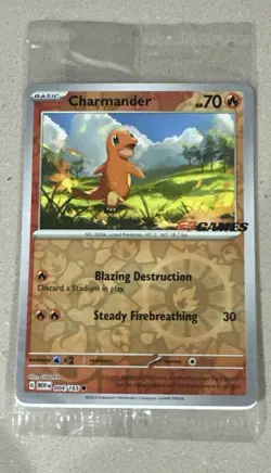Pokemon Charmander 004/165 151 EB Games Reverse Holo Card Promo Sealed - Image 1