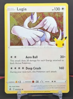 Pokemon Lugia #022/025 English 25th Anniversary Celebrations Holo Rare - Image 1