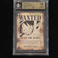 2025 One Piece carrying On His Will Luffy Wanted Poster Sp Bgs 10 - Image 1