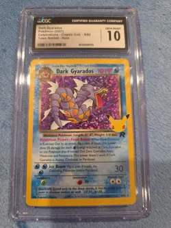 CGC 10 GEM MINT Dark Gyarados Team Rocket 1st Edition 25/82 Pokemon Card - Image 1