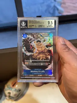 BGS 9.5 Pristine - Monkey D. Luffy OP11-058 Treasure Rare One Piece OP13 English - Image 1