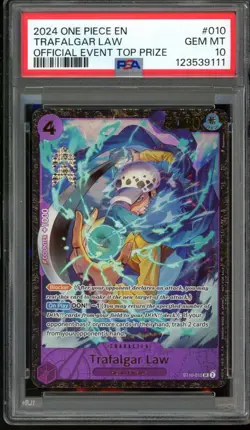 Trafalgar Law One Piece Official Regional Event Top 16 Prize English #010 PSA 10 - Image 1