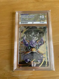 Dragon Ball Gold Energy Marker E01-11 Captain Ginyu Ace Graded 10 Promo Card - Image 3
