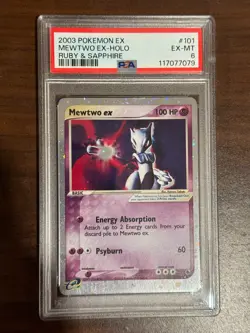 2003 POKEMON EX RUBY & SAPPHIRE #101/109 MEWTWO EX HOLO PSA 6 - Image 1