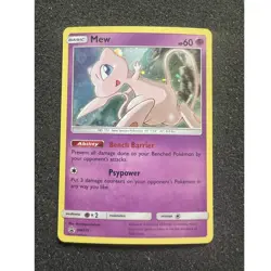 Pokemon TCG Mew SM215 SM Promo Holo Bench Barrier ENG 2019 Basic 60HP - Image 1