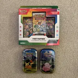 Pokemon TCG First Partner Illustration Collection & 2 Ascended Heroes Mini Tins - Image 1