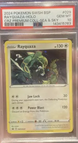 2024 POKEMON SWSH BLACK STAR PROMO #029 RAYQUAZA-HOLO PSA 10 - Image 1