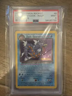 2000 Pokemon Team Rocket Dark Gyarados (Prerelease) 08/82 Wotc Promo Holo PSA 9 - Image 1