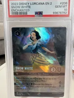 2023 DISNEY LORCANA EN 2 SNOW WHITE ENCHANTED PSA 10 - Image 1