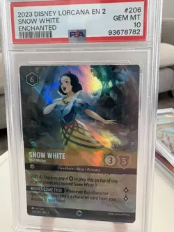 2023 DISNEY LORCANA EN 2 SNOW WHITE ENCHANTED PSA 10 - Image 2
