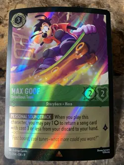 Disney Lorcana Fabled Max Goof - Rebellious Teen 75/204 Rare Holofoil - Image 1