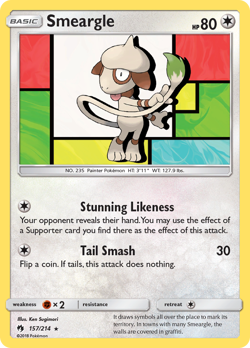 Smeargle 157/214 Rare | Lost Thunder | Pokemon Card - Image 1