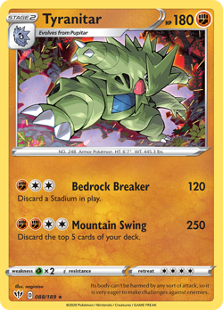 Tyranitar 88/189 Rare Holo | Darkness Ablaze | Pokemon Card - Image 1