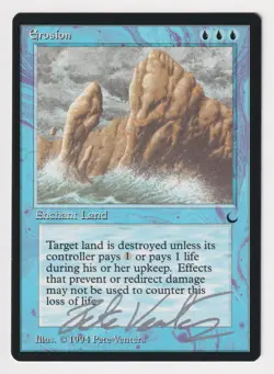 Silver Signed Erosion NM The Dark Artist Pete Venters 1994 MTG Magic Vintage EDH - Image 1
