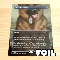 1x Arcane Signet (with Dogmeat Art), Foil Fallout Secret Lair 2464, Magic MTG NM - Image 1