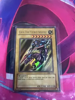 Gaia The Fierce Knight Ultra Rare LOB-E004 European Moderate Play Yugioh TCG - Image 1