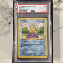 Pokemon TCG Base Set Shadowless Squirtle 1st Ed PSA 8 63/102 1999 - Image 1